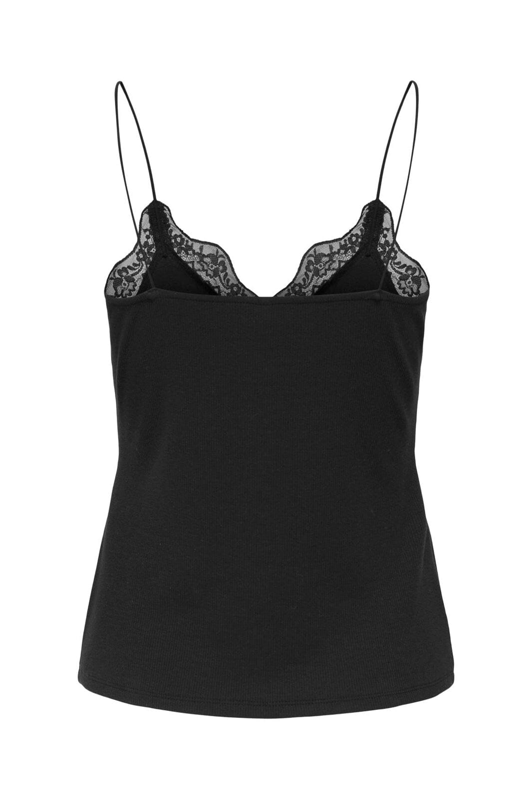 Only - Onllukka Rib Mix Lace Singlet - 4907978 Black