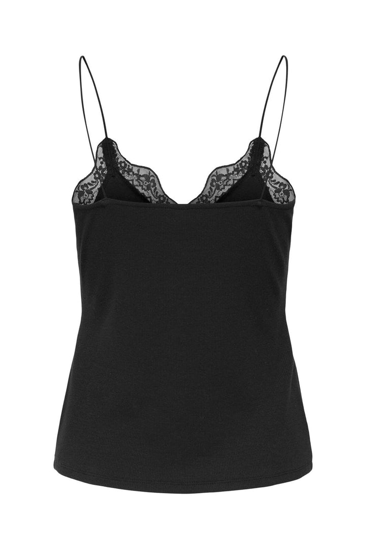 Only - Onllukka Rib Mix Lace Singlet - 4907978 Black