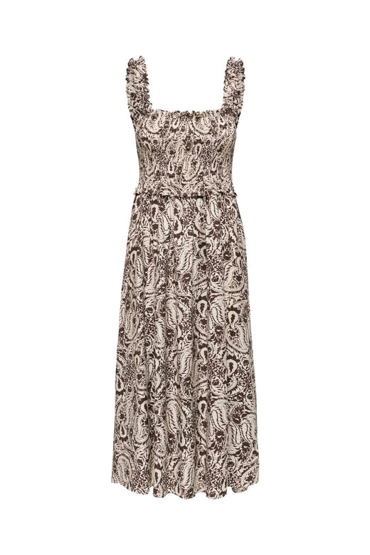 Only - Onllumira S/L Long Smock Dress - 5110265 Pumice Stone Hot Fudge Paisley