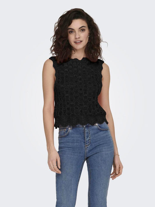 Only - Onlluna Life Sl O-Neck Tank Knt - 4464336 Black