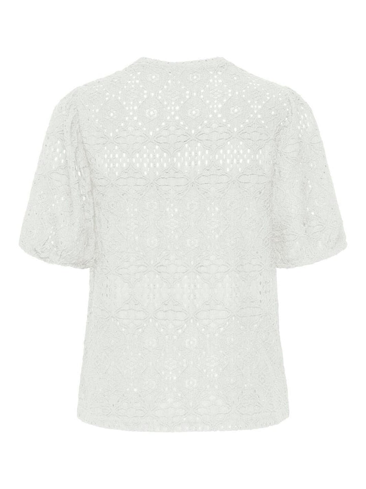 Only - Onlluz S/S Puff Sleeve Top - 4833290 Cloud Dancer
