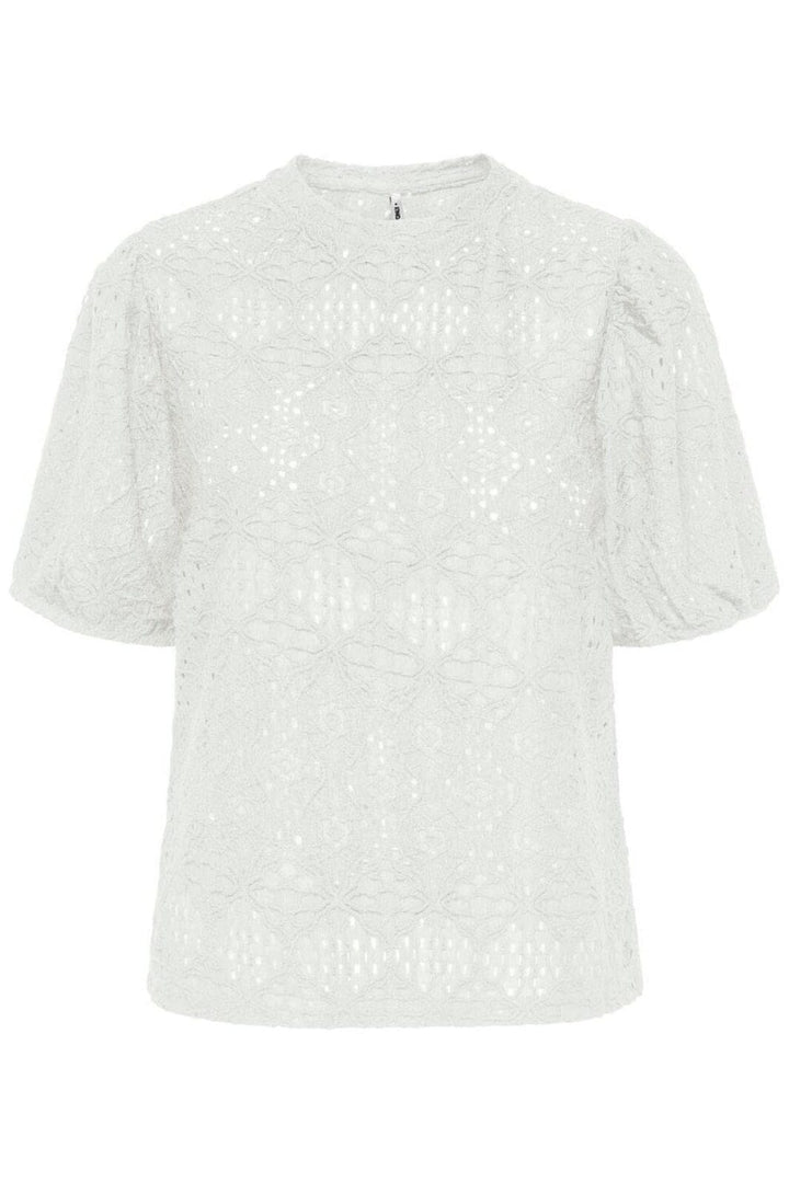 Only - Onlluz S/S Puff Sleeve Top - 4833290 Cloud Dancer Toppe 