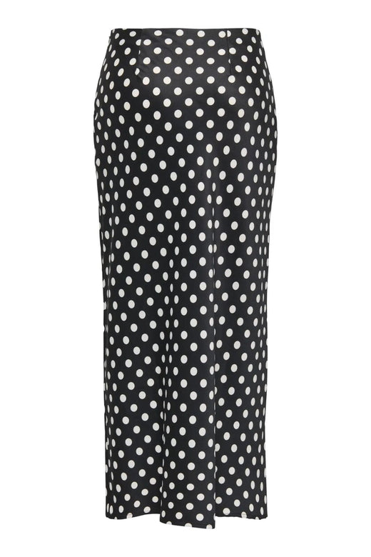 Only - Onllydia Long Satin Skirt - 4959203 Black White Dots Nederdele 