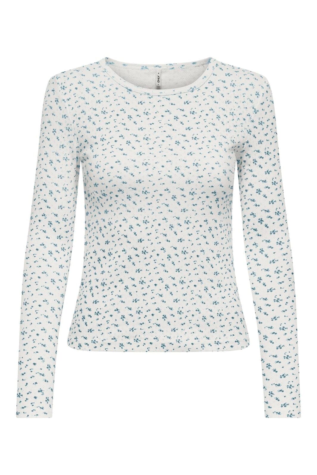 Only - Onlmadison L/S O-Neck Top - 5080716 Cloud Dancer Gry Flower Winter Sky