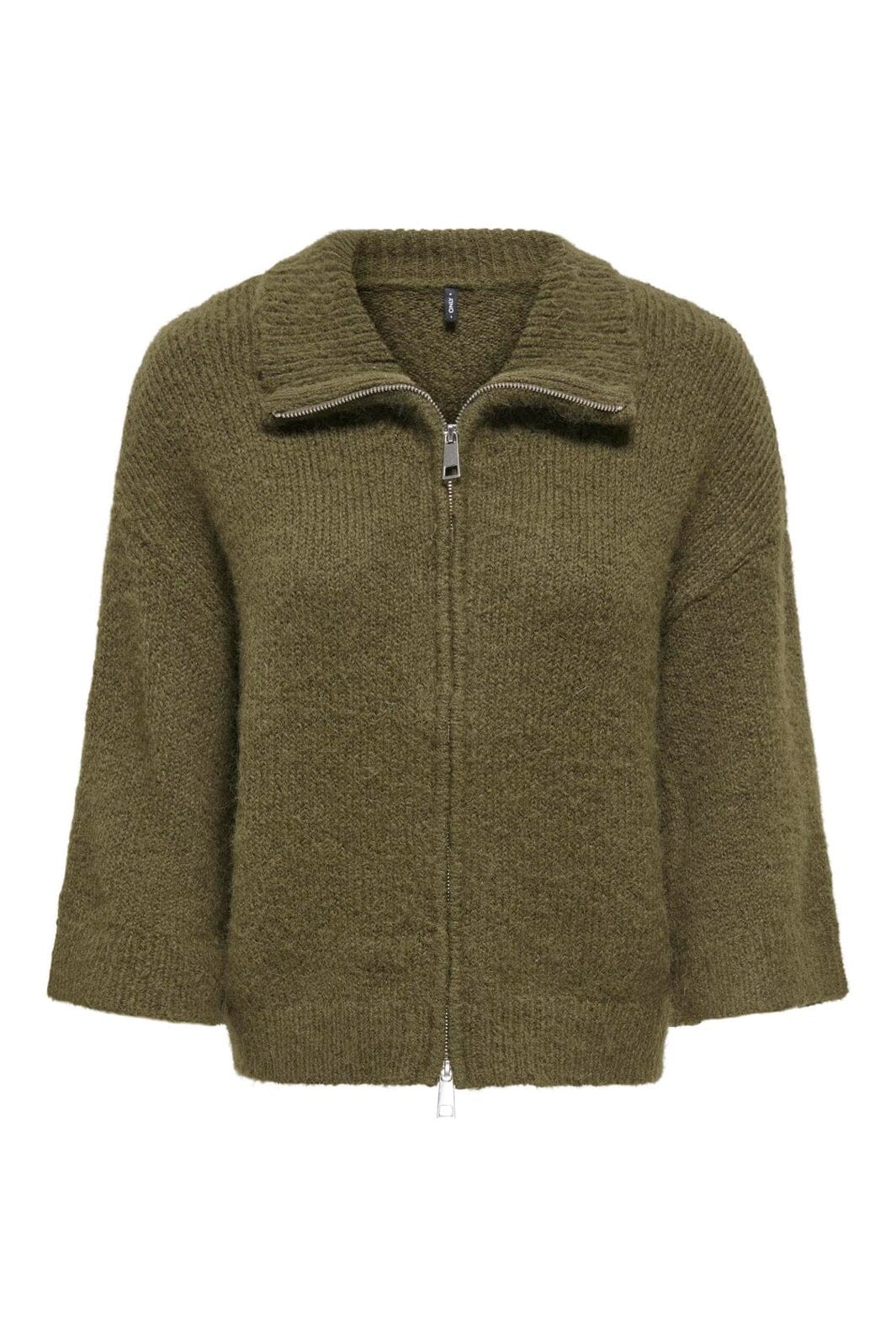 Only - Onlmaggie 3/4 Wide Zip Cardi Cc Knt - 5061086 Beech Melange/Silver Zipper