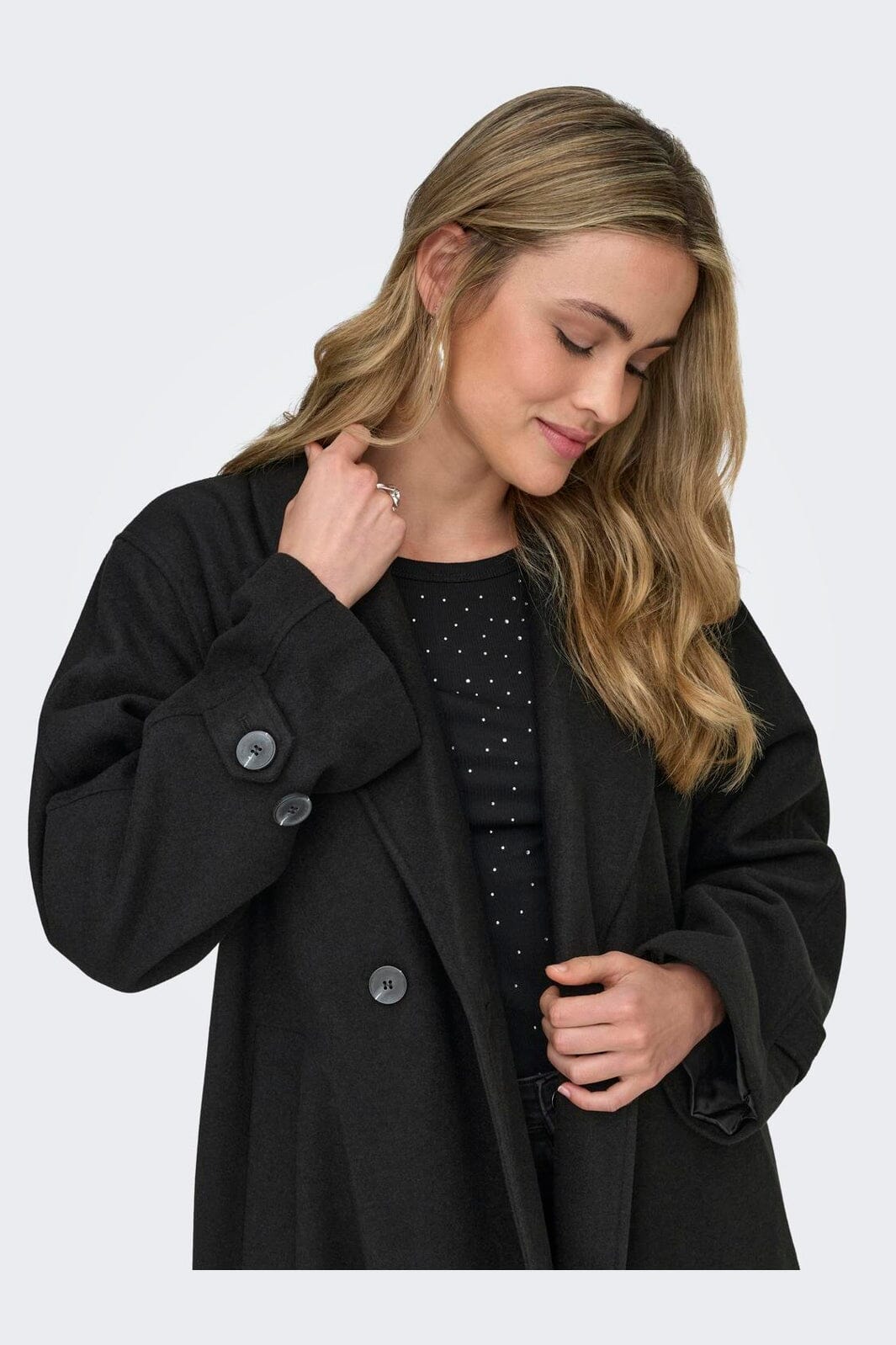 Only - Onlmaisy Oversized Wool Coat - 4951406 Black Solid