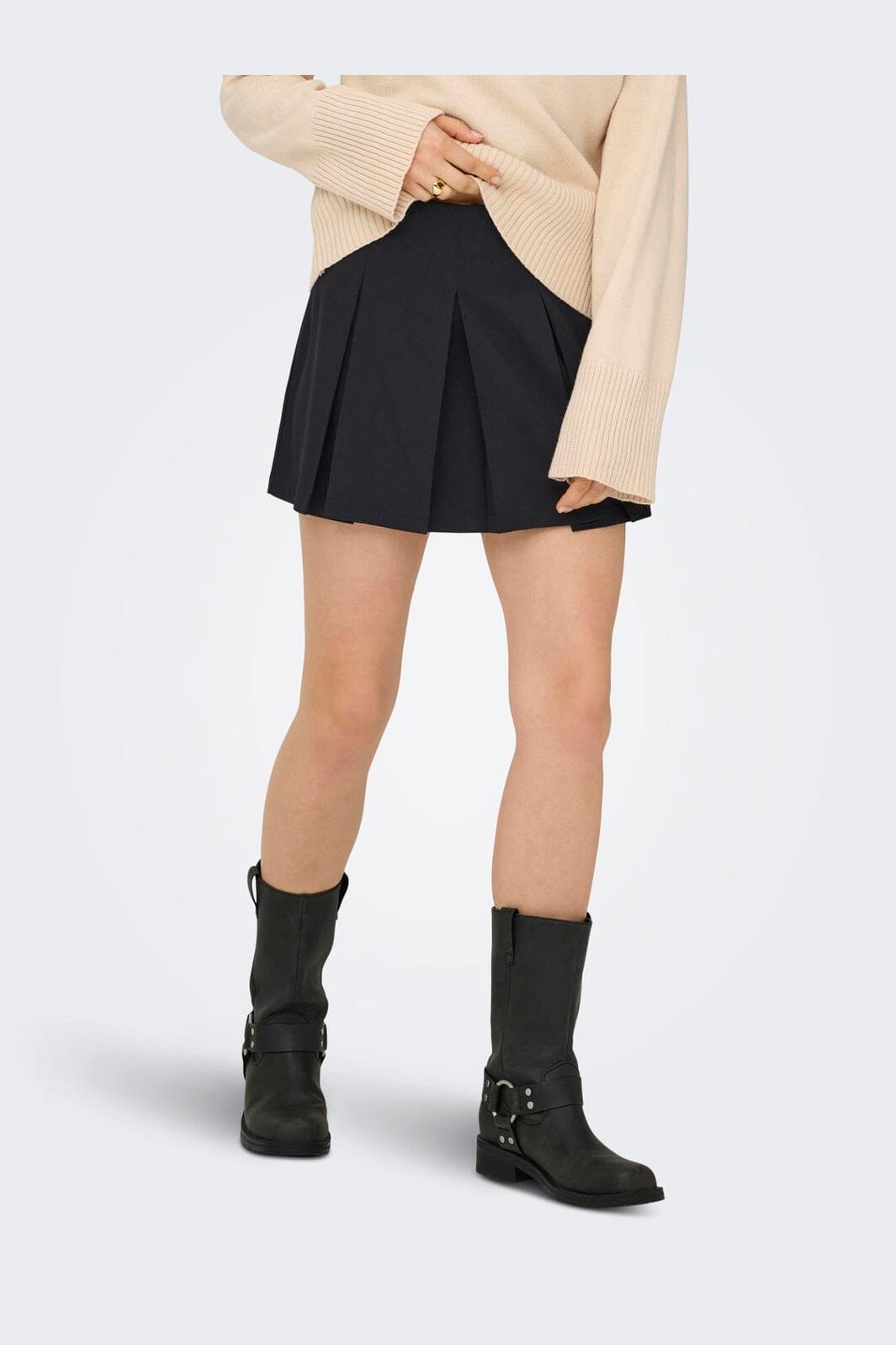 Only - Onlmanheim Life Pleat Skirt Moch Tlr - 4857441 Black