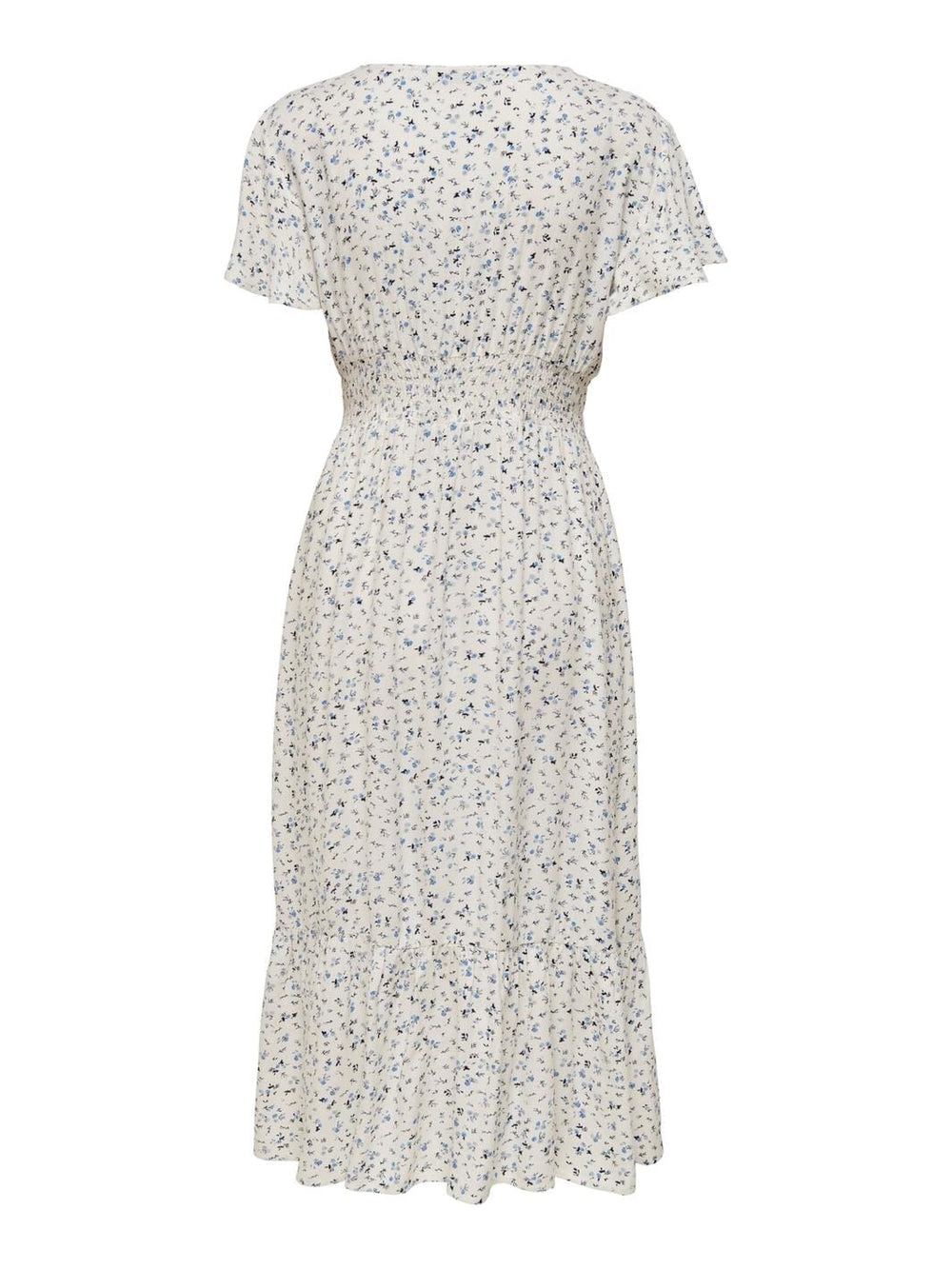 Only - Onlmarianne Life S/S Midi Dress - 3791598 Cloud Dancer Blue Ditsy