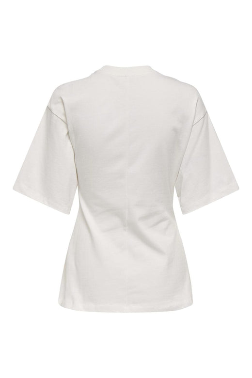 Only - Onlmarie Life 2/4 O-Neck Top Box - 4953287 Cloud Dancer Silver Button