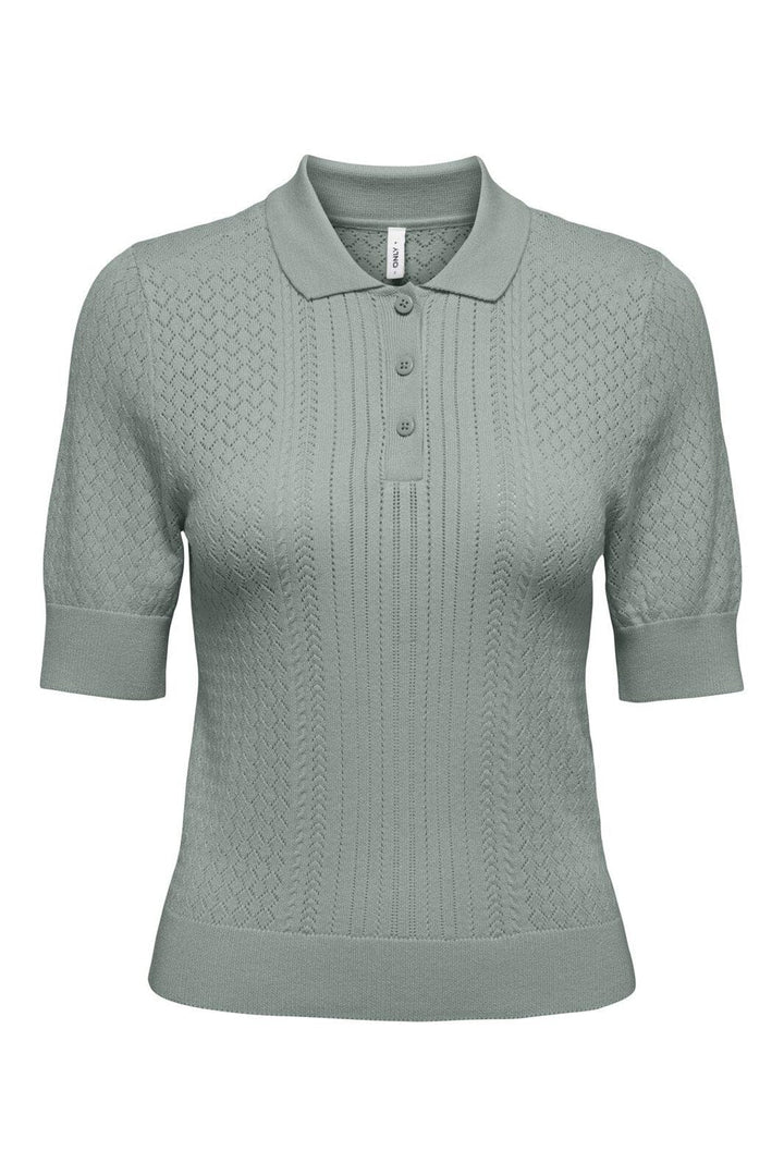 Only - Onlmeddi Life Ss Structure Polo Cc Knt - 4981787 Jadeite Dtm Button/Needledrop