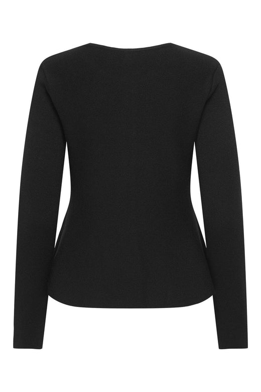 Only - Onlmelli Ls O-Neck Button Cardi Knt - 4912478 Black Silver Buttons