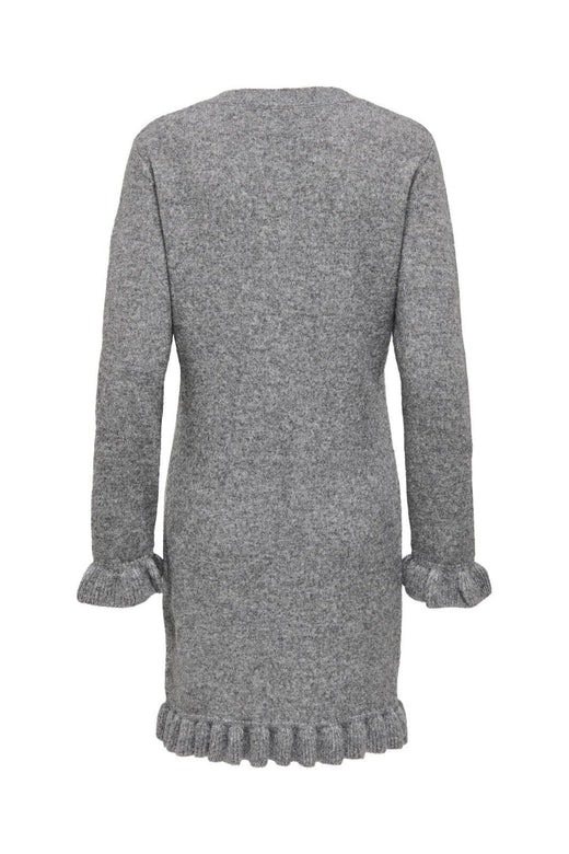 Only - Onlmera Life Ls Frill Dress Knt - 4963439 Medium Grey Melange