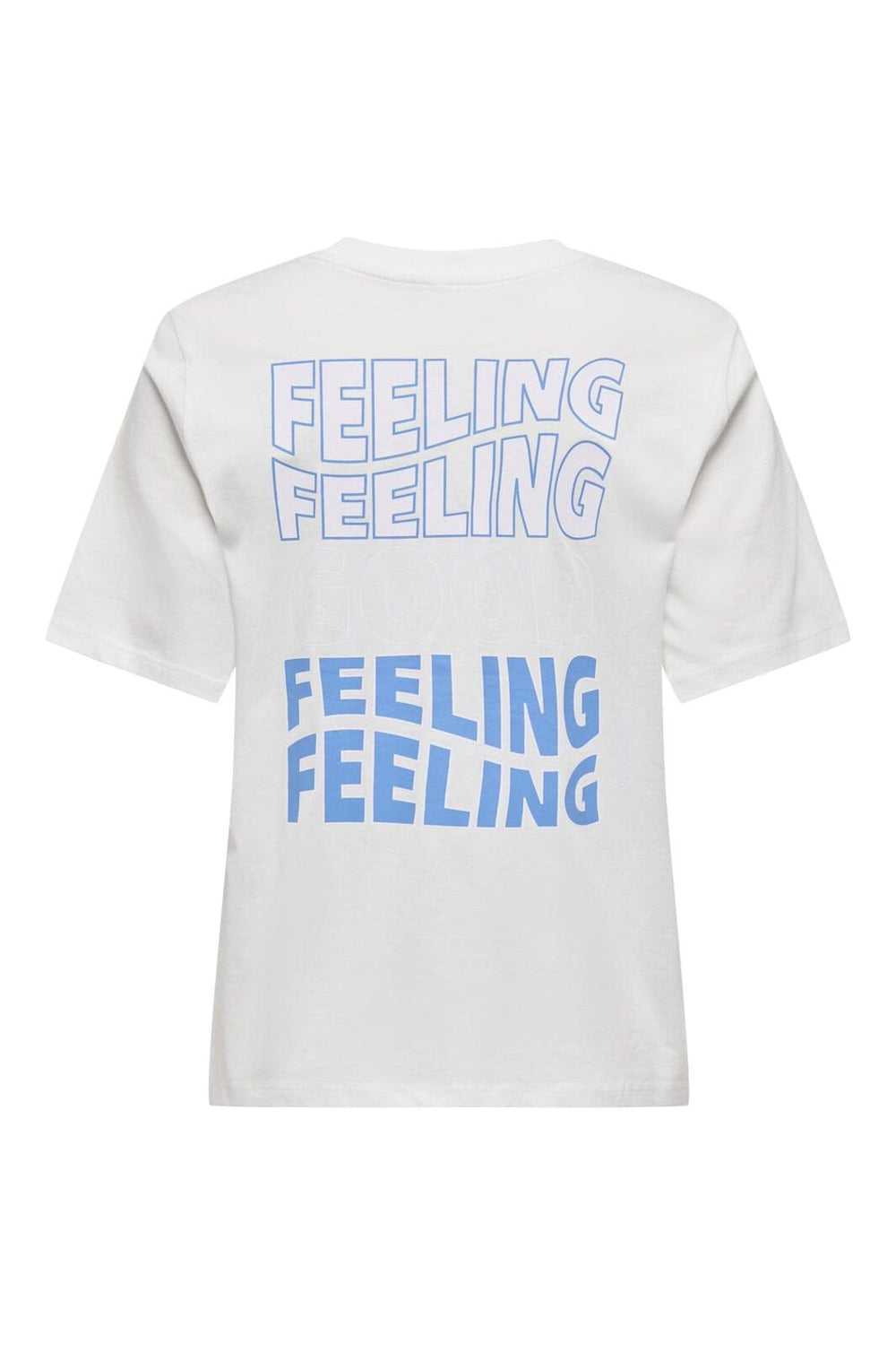 Only - Onlmils S/S Tee - 4857906 Cloud Dancer Feeling Good Azure Blue