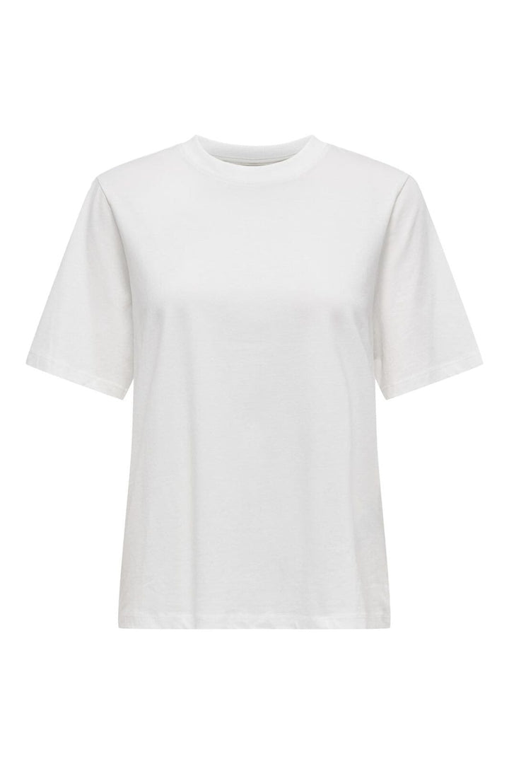 Only - Onlmils S/S Tee - 4857906 Cloud Dancer Feeling Good Azure Blue