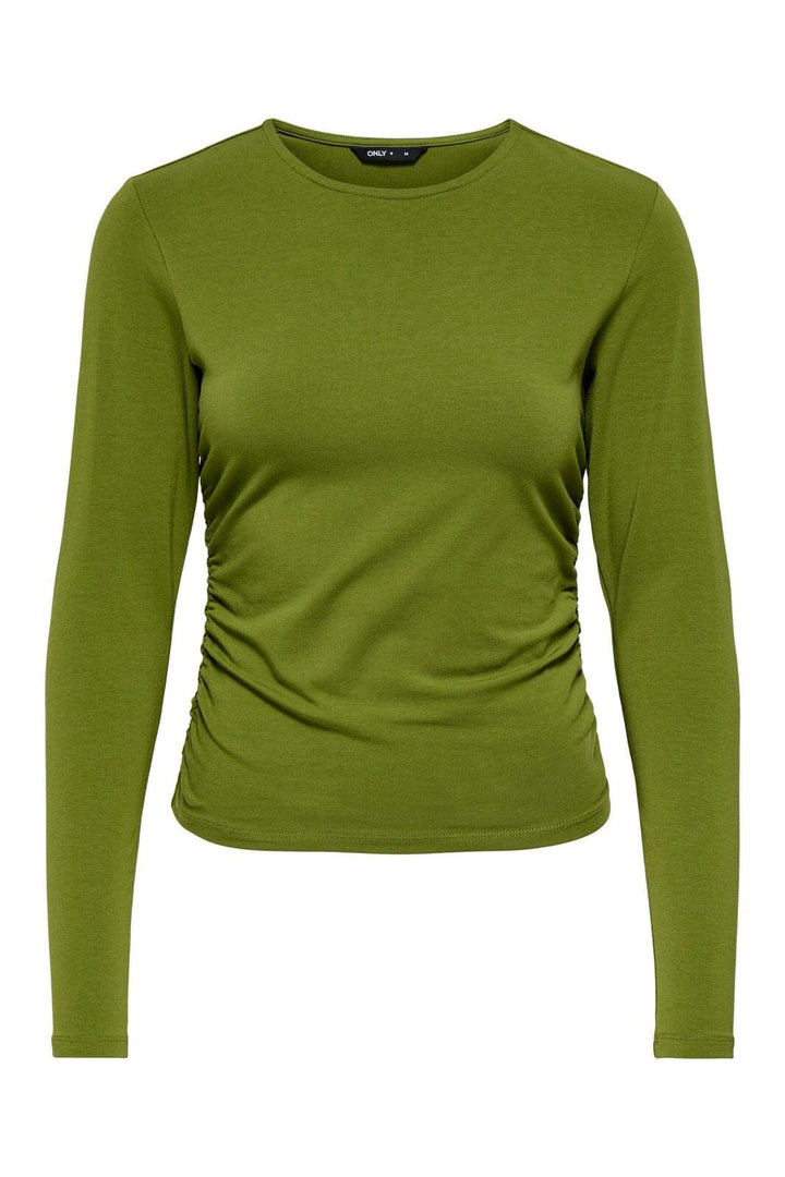 Only - Onlmira Life L/S Ruching Top - 5087695 Avocado