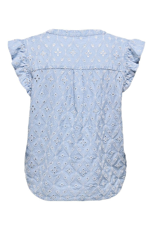 Only - Onlmischa Ss Emb Shirt - 4680468 Light Blue Denim