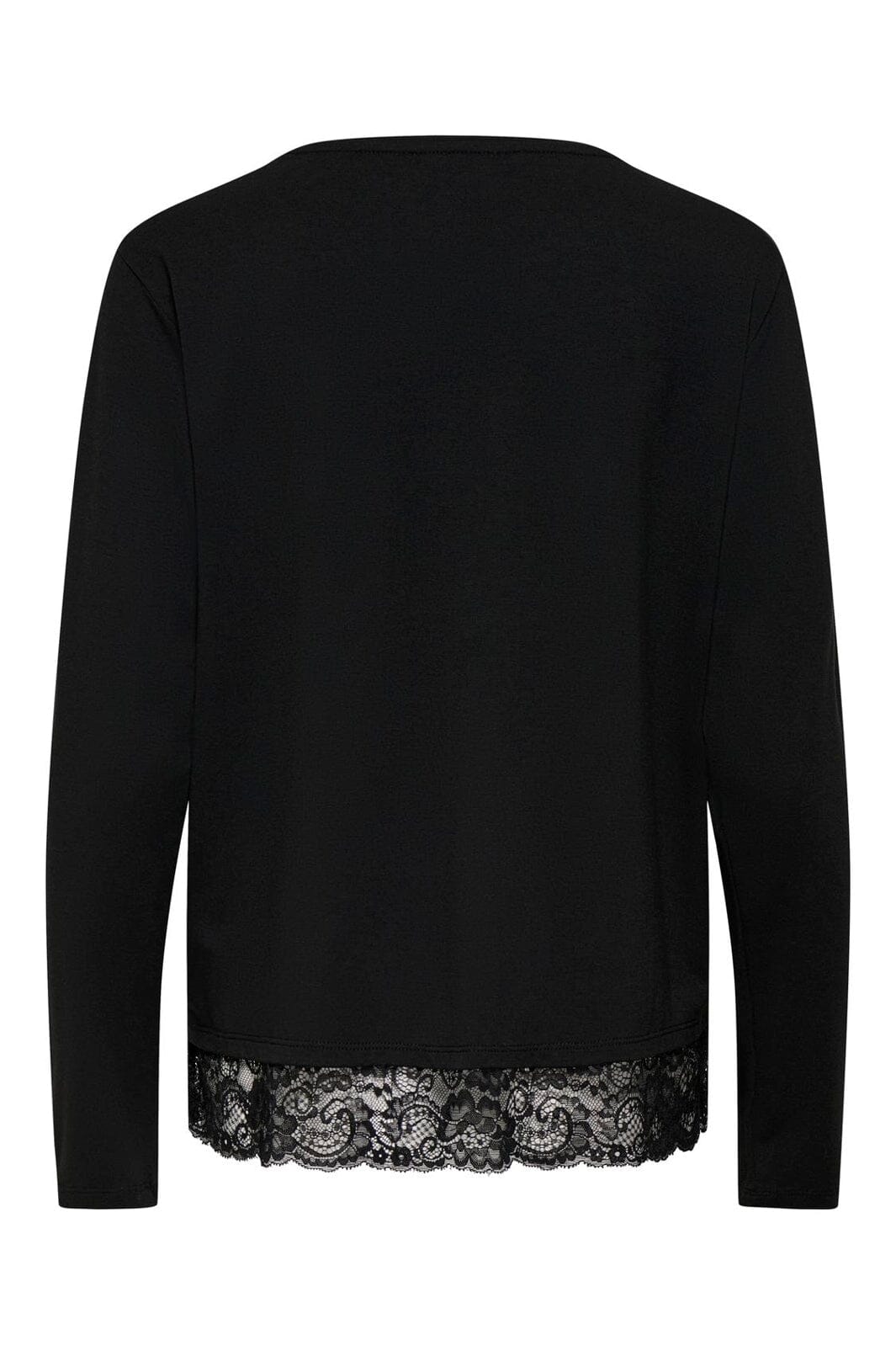 Only - Onlmoster L/S Lace Detail Top - 5208946 Black Tone In Tone Lace