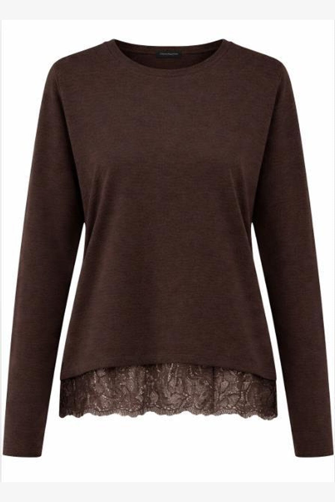 Only - Onlmoster L/S Lace Detail Top - 5208948 Chocolate Torte Tone In Tone Lace