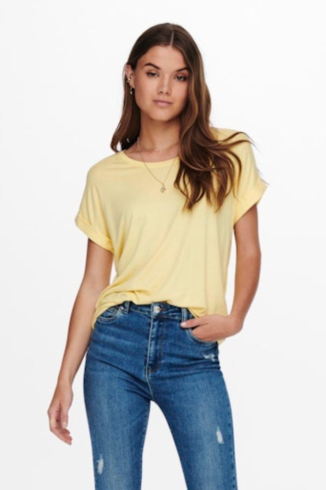 Only - Onlmoster S/S O-Neck Top - 2646067 Pale Banana T-shirts 