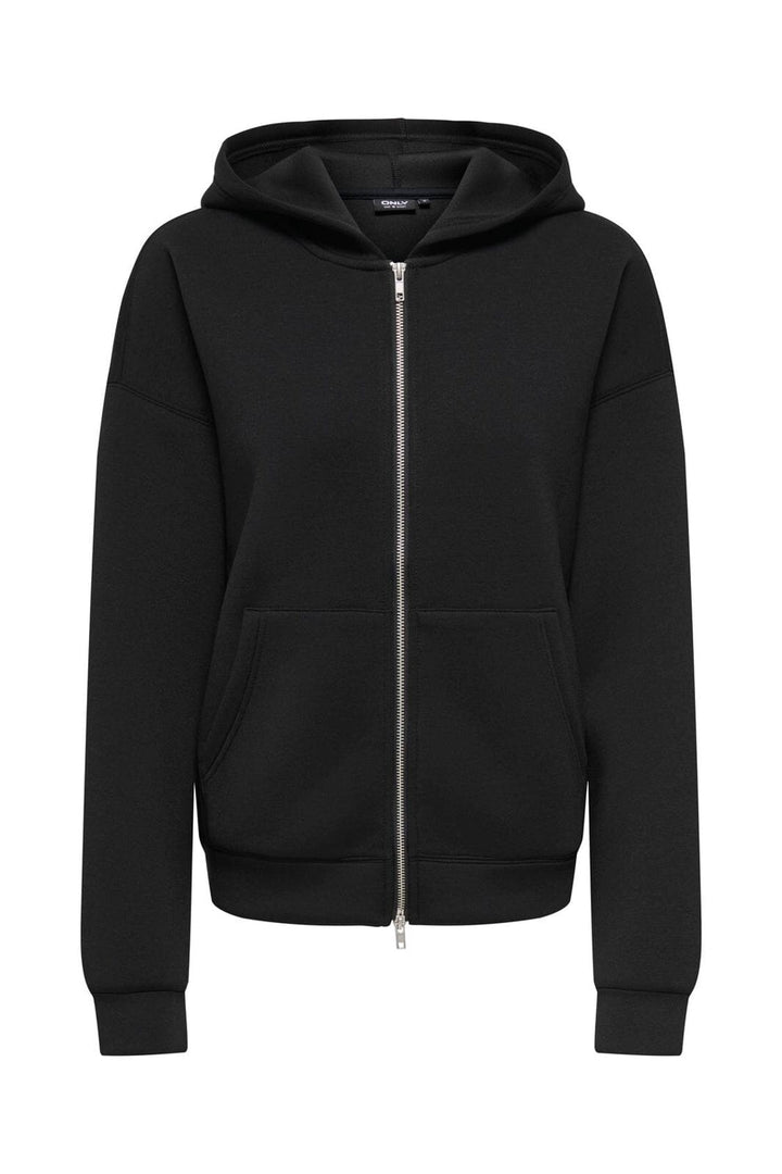Only - Onlnaomi L/S Two-Way Zip Hoodie Swt - 5112666 Black
