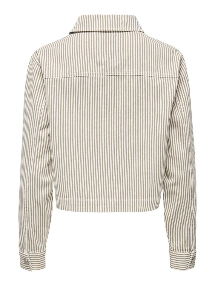 Only - Onlnaomi Stripe Jacket - 4907785 Winter Twig White Jakker 