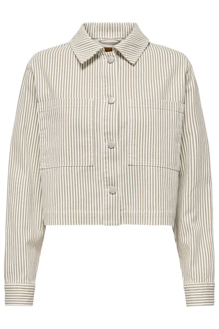 Only - Onlnaomi Stripe Jacket - 4907785 Winter Twig White Jakker 