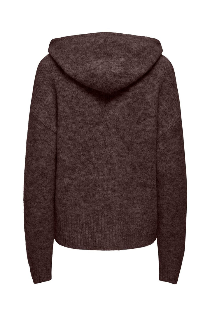 Only - Onlnellie Ls Hoodie Cc Knt - 5100928 Coffee Bean Melange