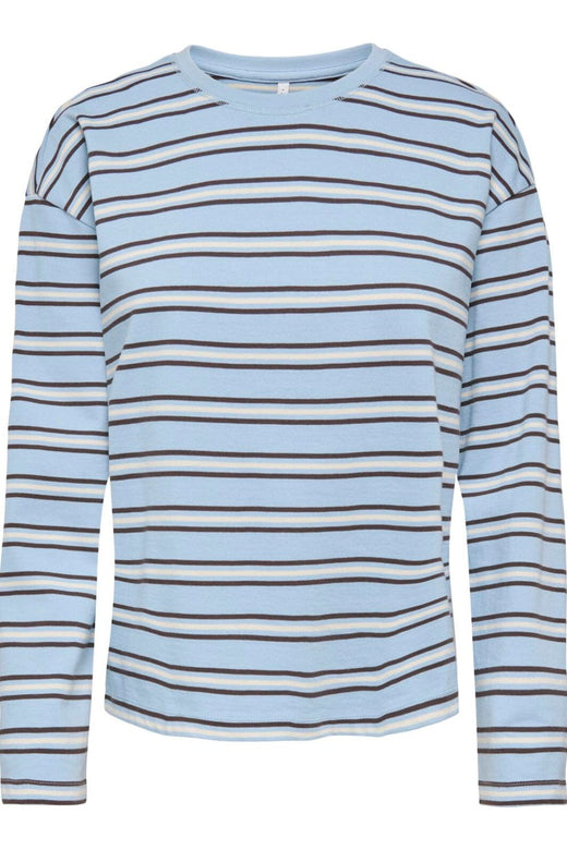 Only - Onlnew Soph L/S O-Neck Top Box - 5094616 Soft Chambray Black Coffee + Birch (Ane) Bluser 