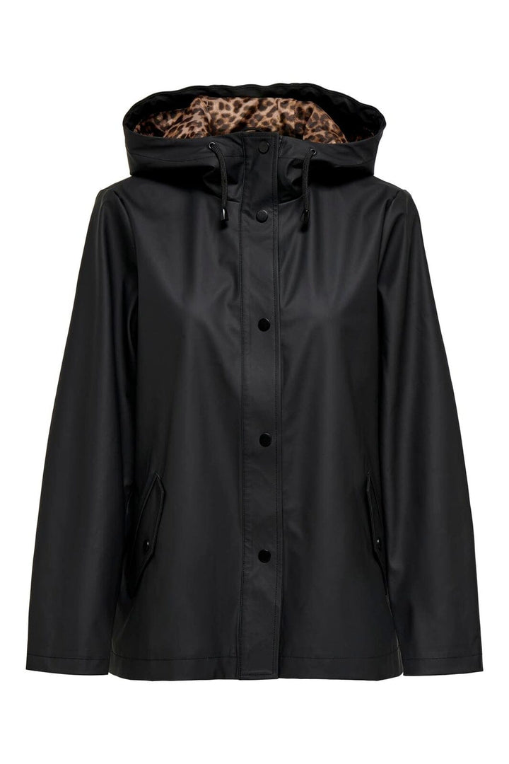 Only - Onlnewmarie Short Rainjacket - 5111583 Black Leo