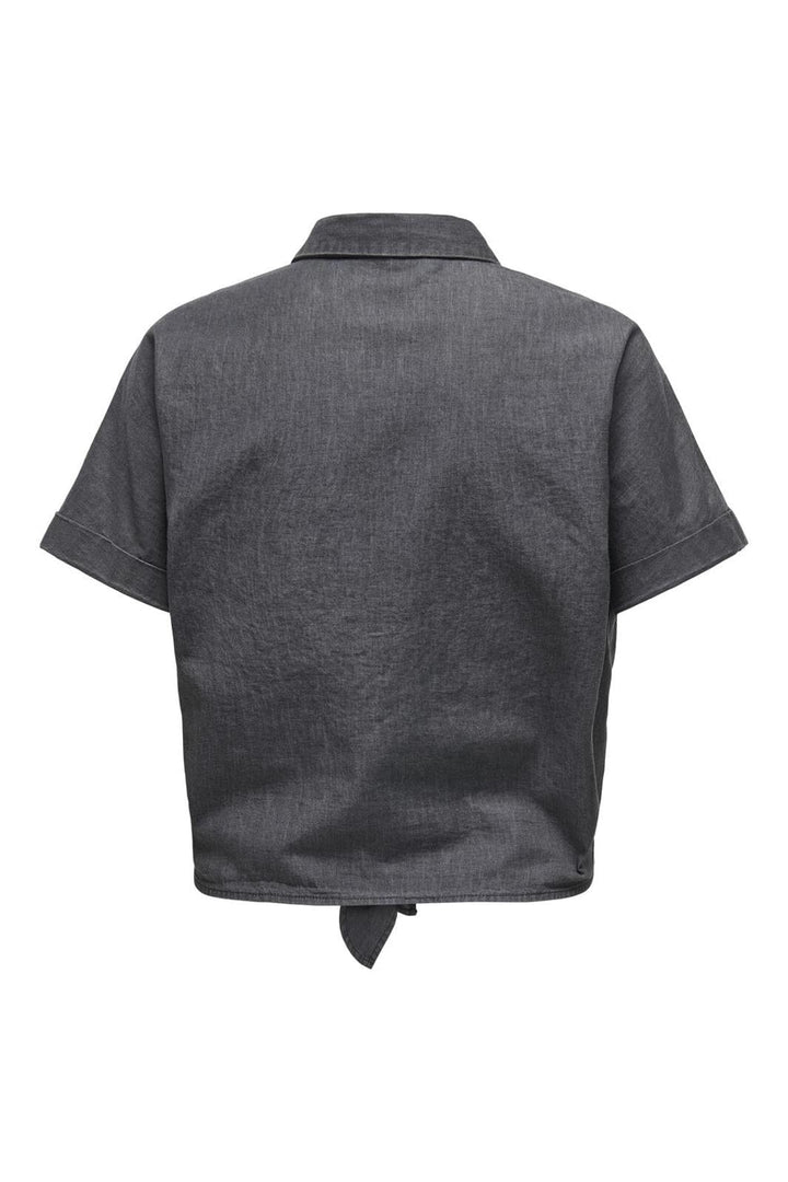 Only - Onlnova Azure S/S Knot Shirt - 4764250 Grey Denim