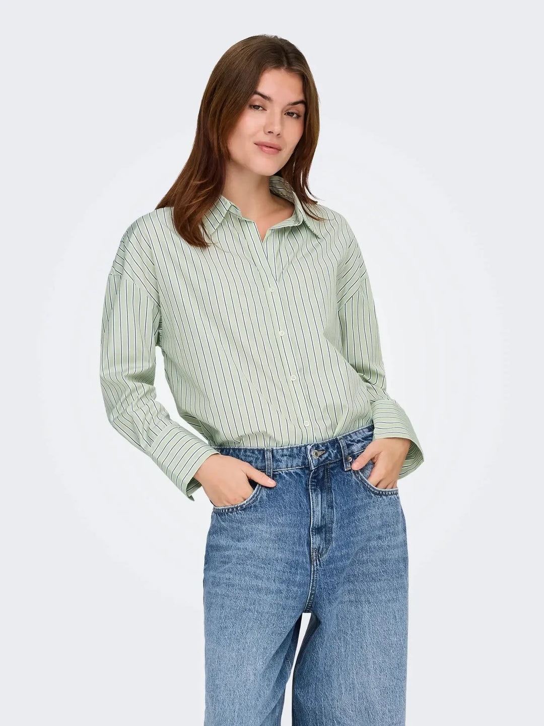 Only - Onloregon Alva Ls Reg Shirt - 4943021 Celadon Green Douglas Fir Skjorter 