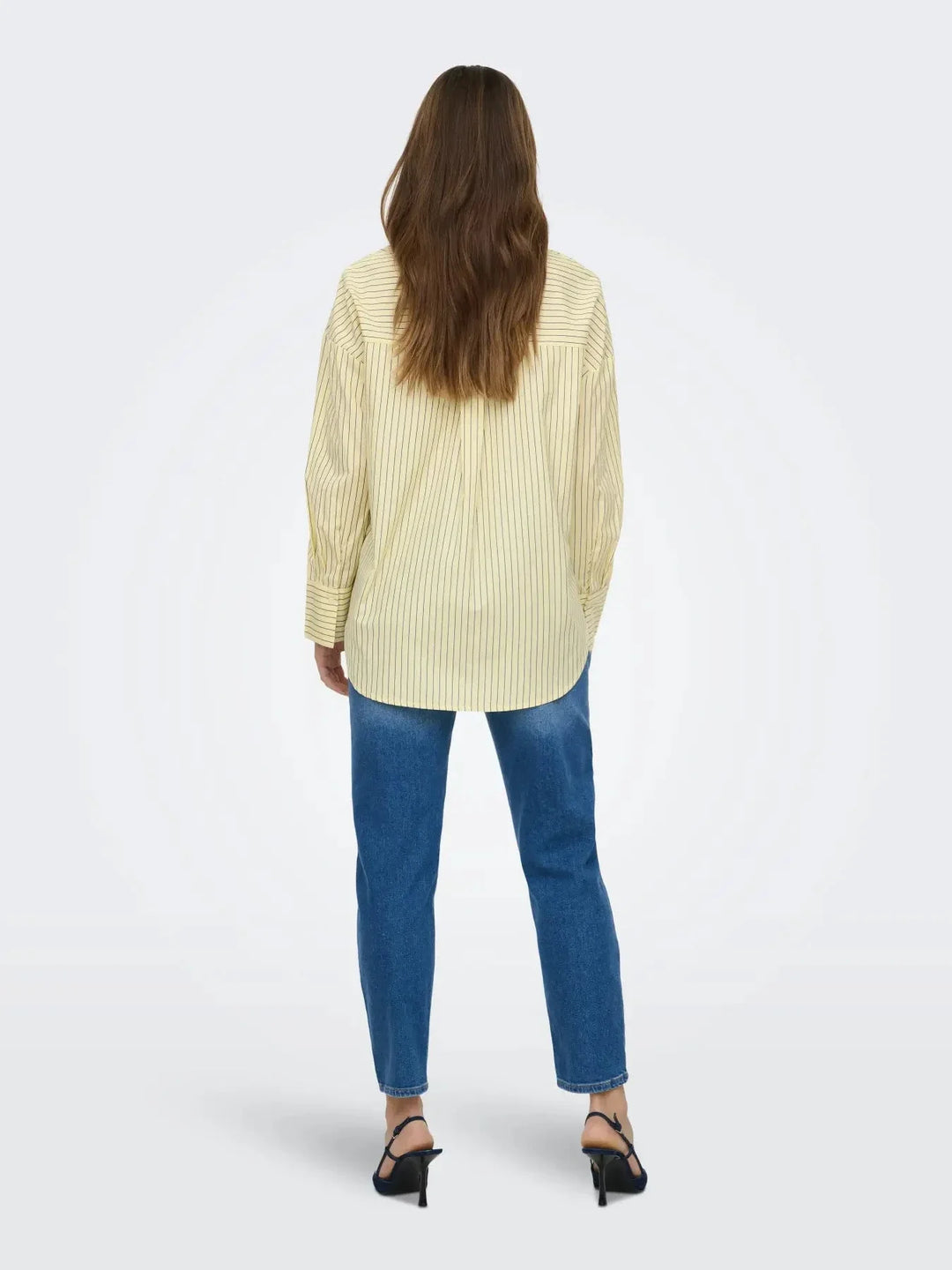 Only - Onloregon Alva Ls Reg Shirt - 4950345 Sunlight Black Skjorter 