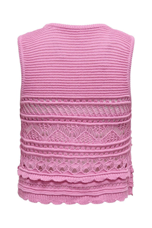Only - Onlpaula Sl O-Neck Top Knt - 4710551 Fuchsia Pink