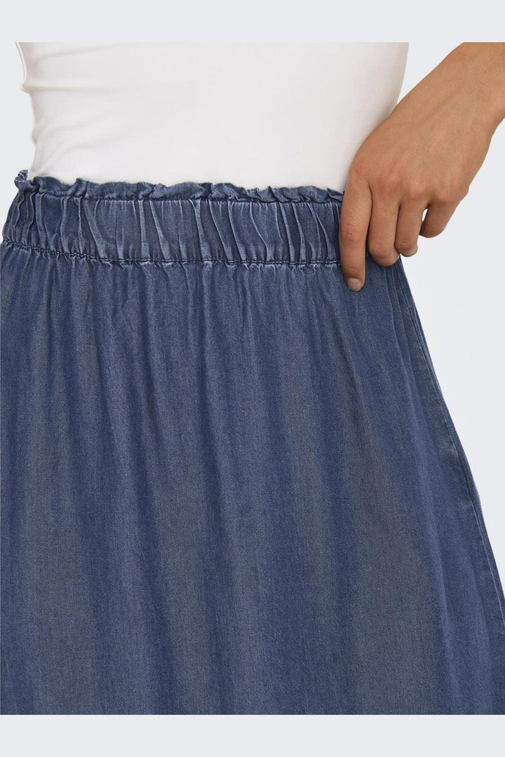 Only - Onlpema Venedig Long Skirt Qyt - 3815277 Dark Blue Denim