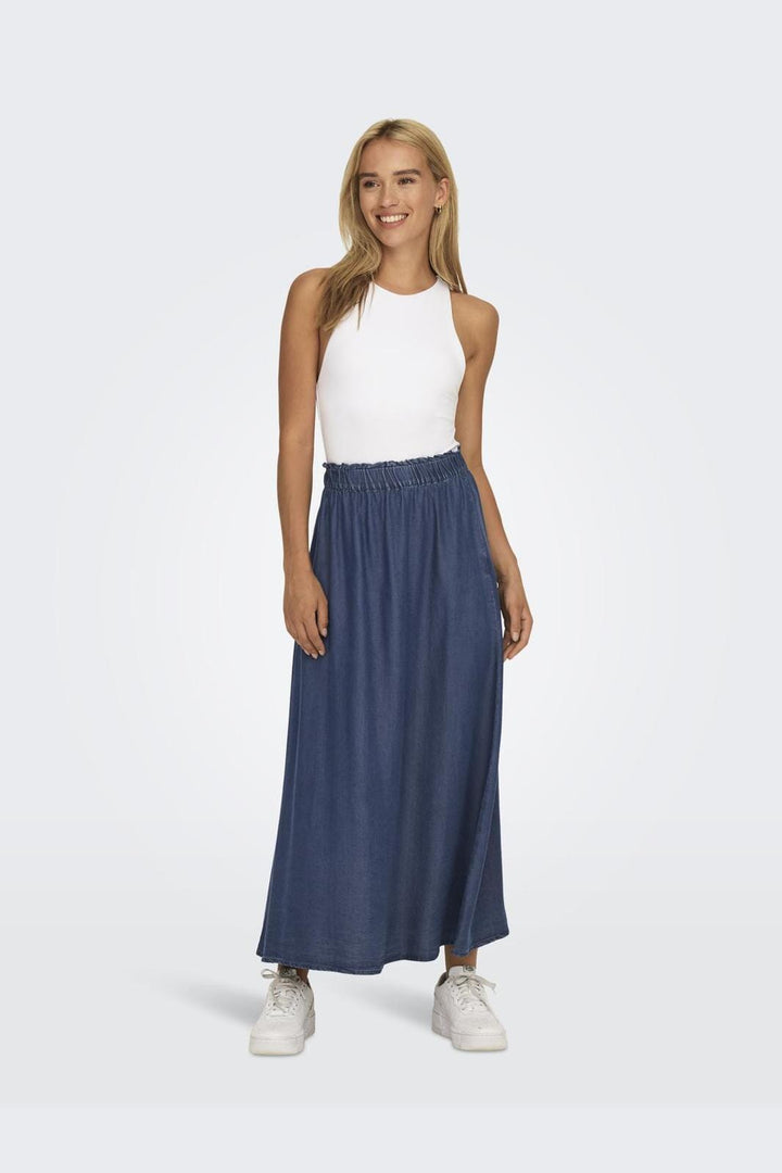 Only - Onlpema Venedig Long Skirt Qyt - 3815277 Dark Blue Denim