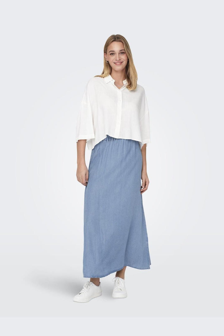 Only - Onlpema Venedig Long Skirt Qyt - 4435361 Medium Blue Denim