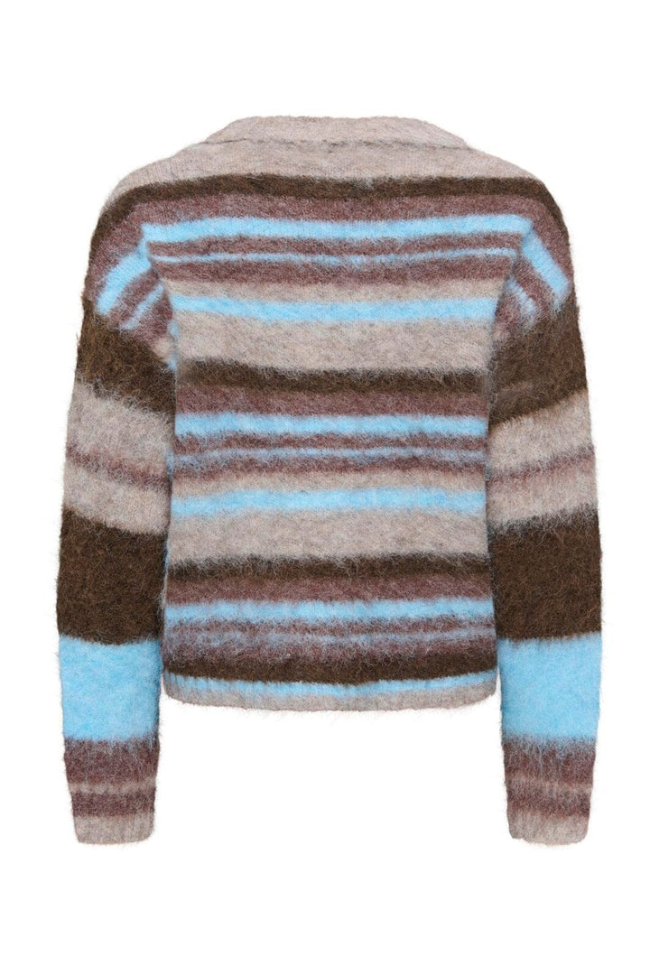 Only - Onlperil Ls O-Neck Cc Knt - 5101279 Taupe Gray Block/Coffee B/Decad C/Blissf B/Mel