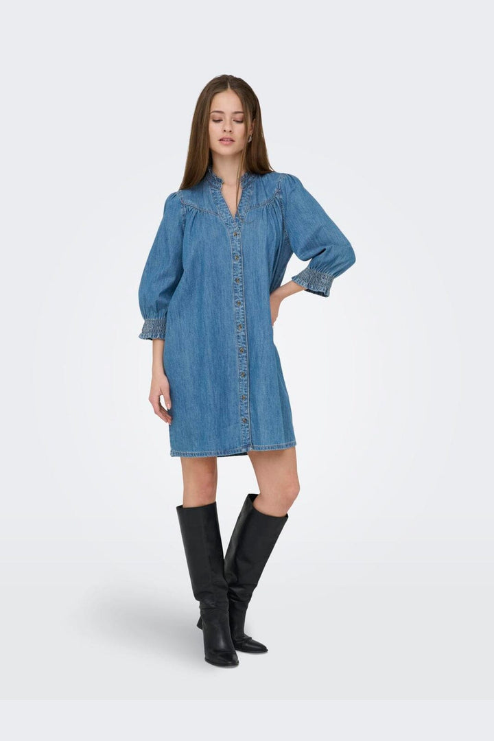 Only - Onlraya 3/4 Dress Akm - 4902960 Medium Blue Denim
