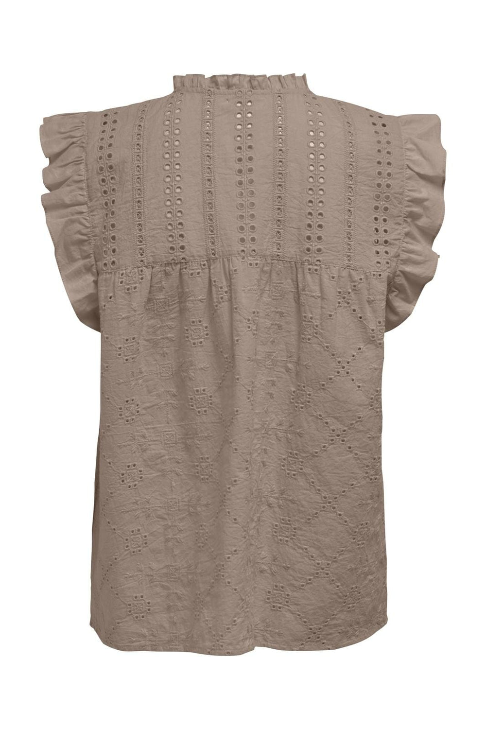 Only - Onlreva Life S/L Emb Top - 4531031 Mocha Meringue