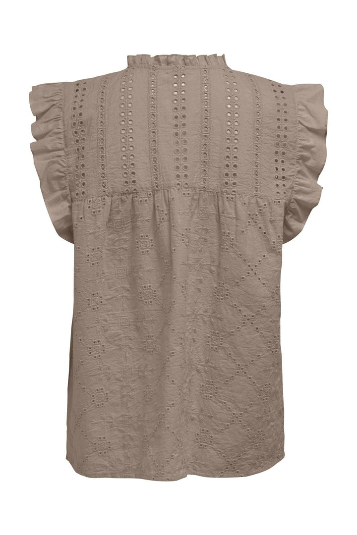 Only - Onlreva Life S/L Emb Top - 4531031 Mocha Meringue