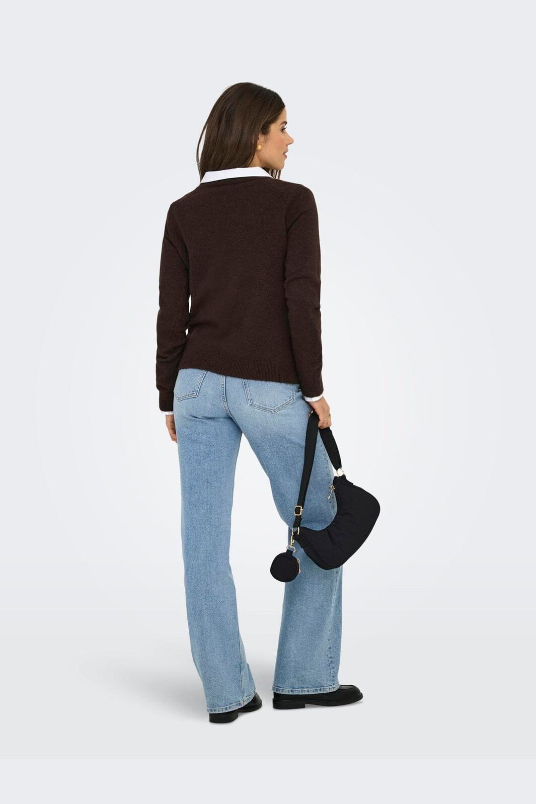 Only - Onlrica L/S Pullover Knt - 4824236 Chocolate Torte W. Melange