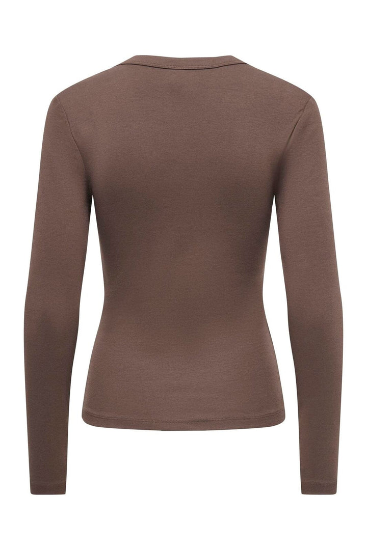 Only - Onlriley L/S V Neck Top - 5263437 Chocolate Martini