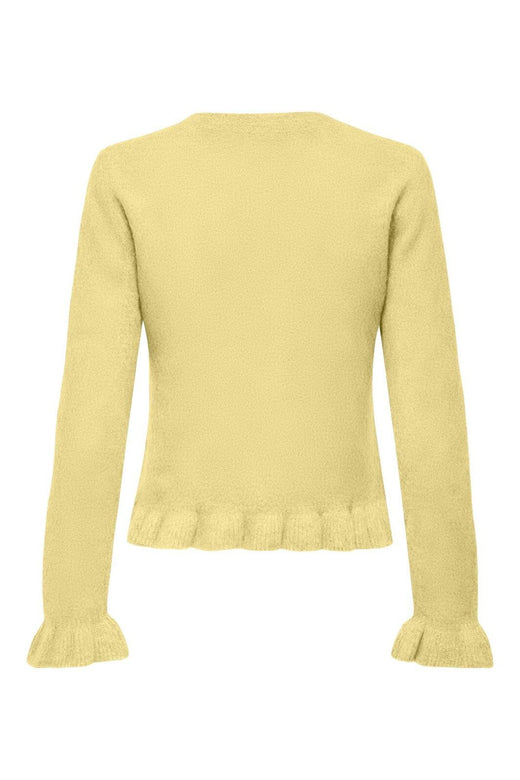 Only - Onlrima Life Ls Frill Butto Cardi Knt - 4953521 Lemon Meringue Dtm Button