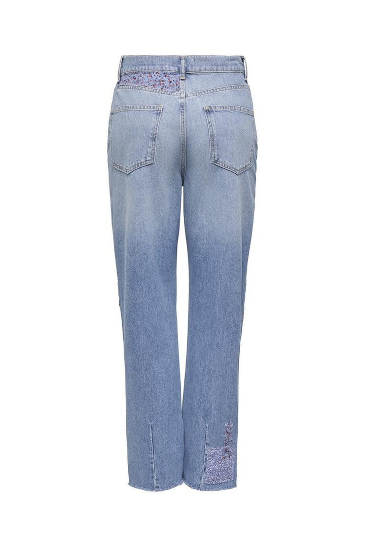 Only - Onlrobyn Str Reg Lank Patch Slit - 4806377 Medium Blue Denim