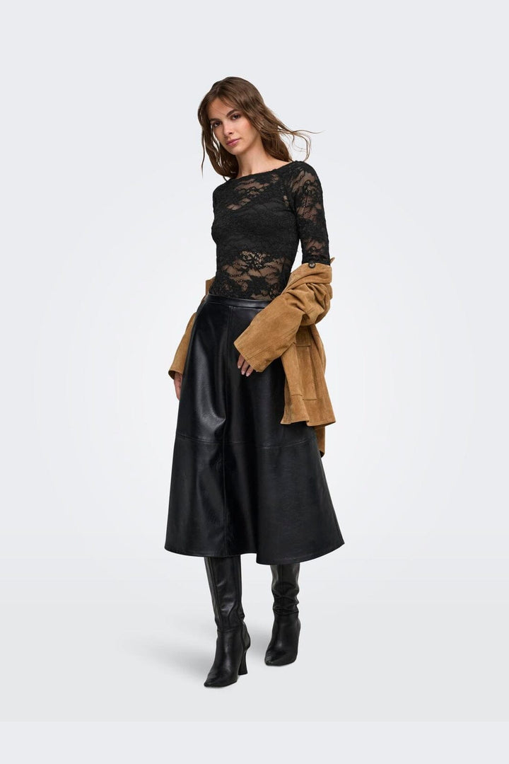 Only - Onlrue L/S Lace Bodystocking - 5124804 Black
