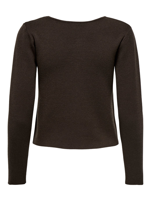 Only - Onlscarlett Ls Button Cardigan Knt - 4869112 Chocolate Torte Silver Button Cardigans 