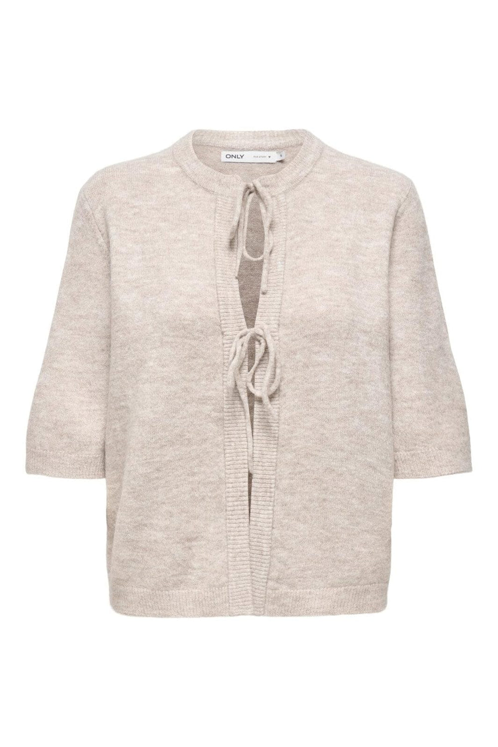 Only - Onlsimoni 2/4 Bow Cardigan Knt - 4959555 Pumice Stone Melange