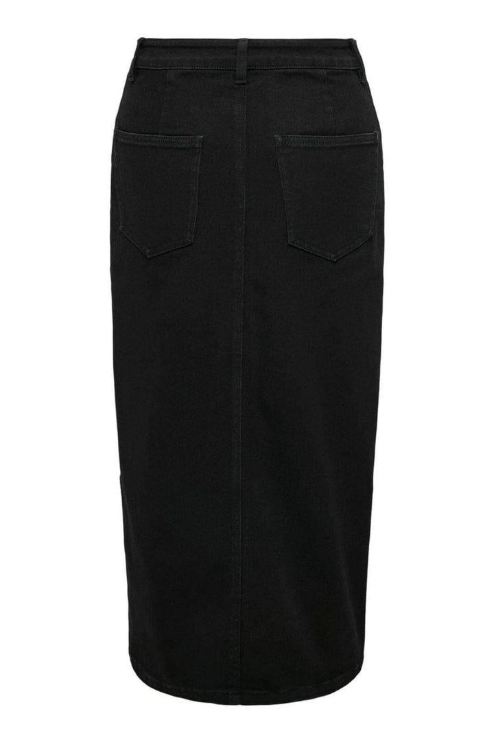 Only - Onlsiri Front Slit Skirt Gua - 4507661 Black Denim Nederdele 