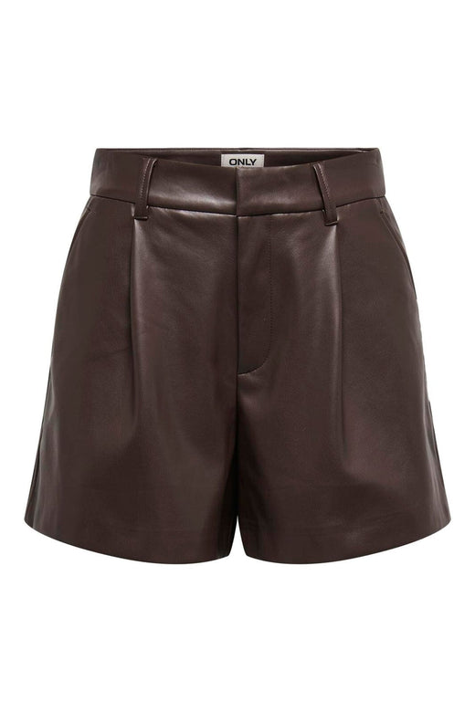 Only - Onlsmooth Faux Lea Shorts 2 - 4877047 Seal Brown