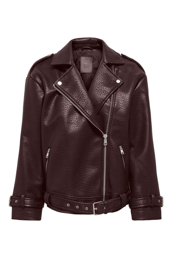 Only - Onlsoft Faux Leather Ovs. Biker Cc - 5100704 Chocolate Plum